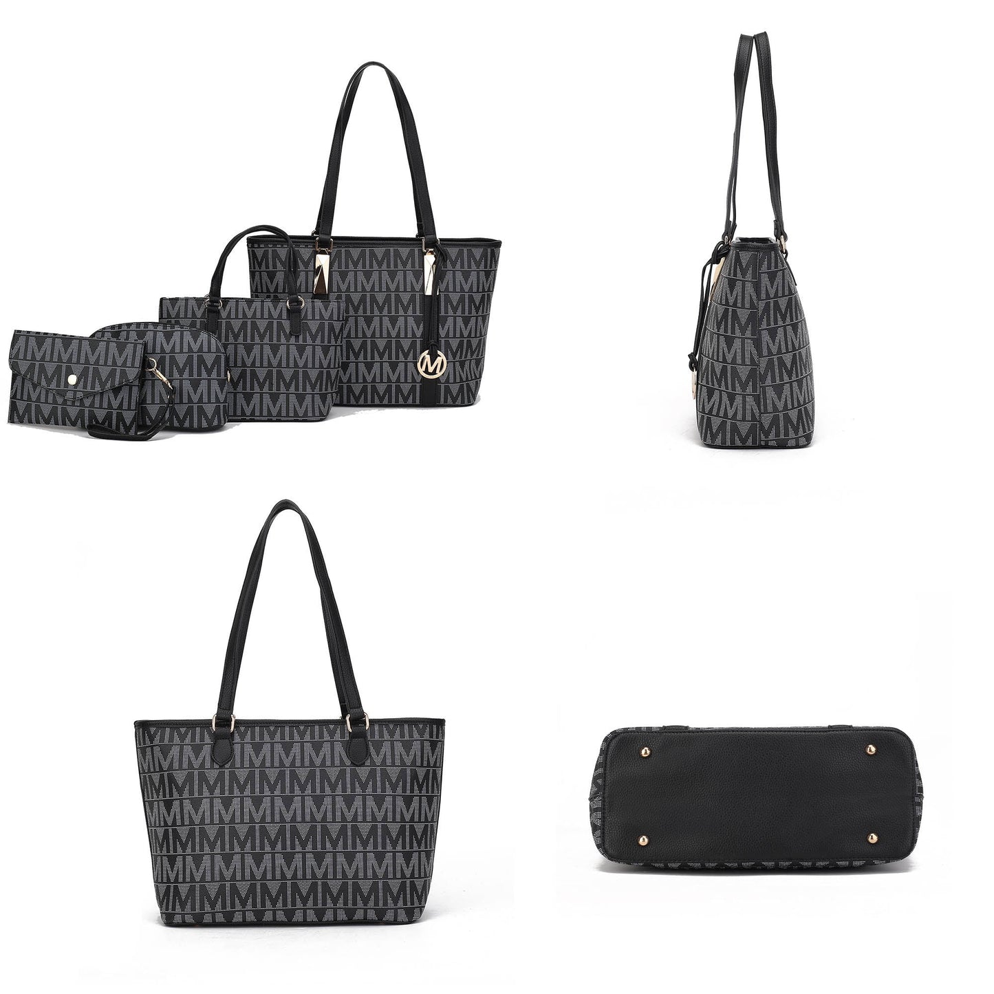 Marimar Women'S Tote Bag with Pouch and Wristlet, Signature 4 Piece Set by Mia K - Navy Blue