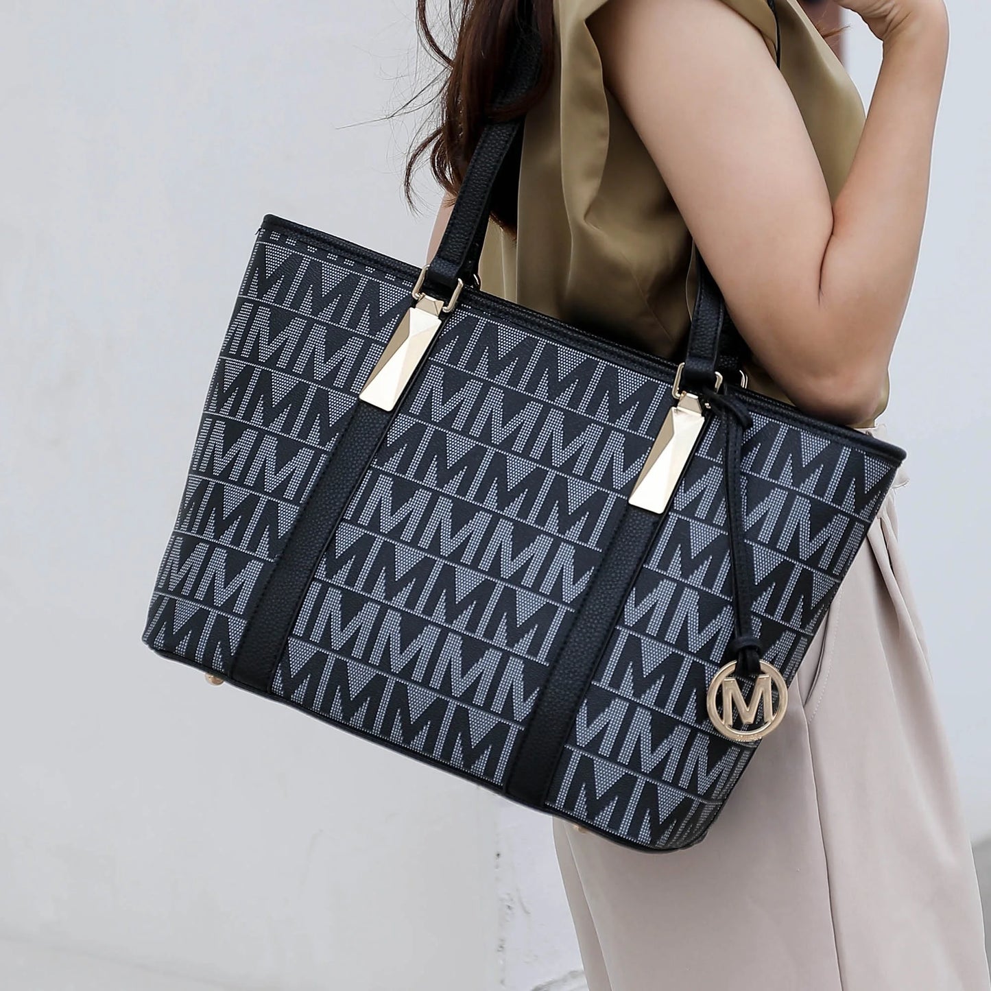 Marimar Women'S Tote Bag with Pouch and Wristlet, Signature 4 Piece Set by Mia K - Navy Blue