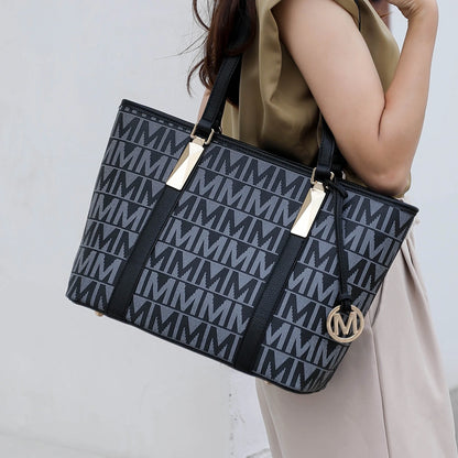 Marimar Women'S Tote Bag with Pouch and Wristlet, Signature 4 Piece Set by Mia K - Navy Blue